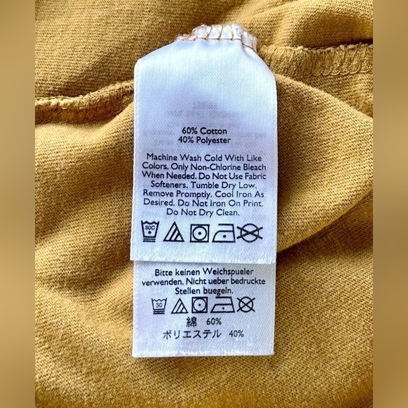 EDDIE BAUER, MENS, LONG SLEEVE T-SHIRT. GOLD COLOR, CREW NECK. SIZE L - Picture 4 of 4